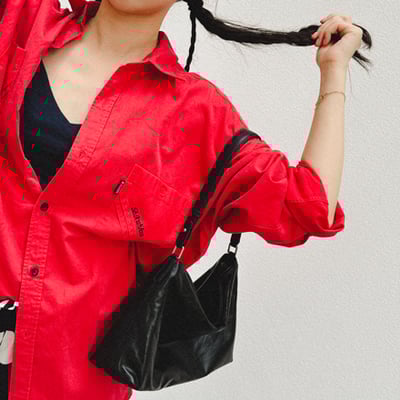 VegTa牛皮空氣雕塑軟包-墨黑13