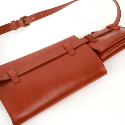 雙重身分真皮腰胸兩用包-棕色5