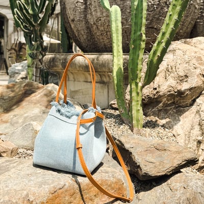 單寧牛奶盒真皮多用包-淺藍3