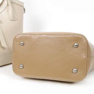 Crème光澤真皮提/肩包-雙色6