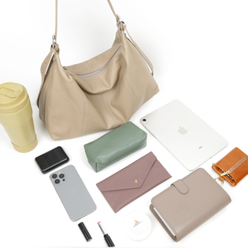 Étoffe｜伊朵芙真皮柔雲肩包-咖啡16