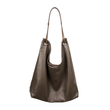 Verso Libre自由詩行真皮垂墜托特包-咖色2