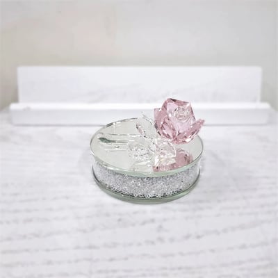 ★寶藏清倉★【璀璨水晶】水晶粉玫瑰香水座1