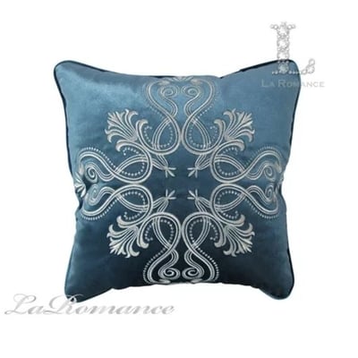 ★寶藏清倉★【奢華系列】銀色貴族圖騰抱枕套 ♡藍綠色♡1