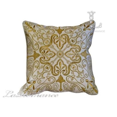 ★寶藏清倉★【奢華系列】金色歐式圖騰抱枕套 ♡白色♡1