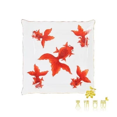 ★寶藏清倉★【東情西韻系列】金魚方形盤 ♡8吋♡2