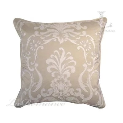 ★寶藏清倉★【奢華系列】白色銀邊歐式圖騰繡花抱枕套 ♡米色♡1