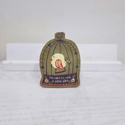 ★寶藏清倉★紅土桌飾 ♡小鳥♡1