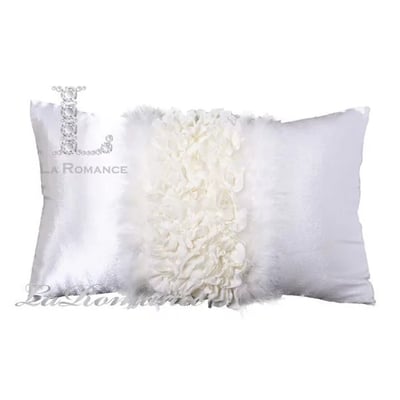 ★寶藏清倉★珍珠白絲質羽毛腰枕套1