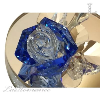 ★寶藏清倉★【璀璨水晶】水晶藍玫瑰香水座3