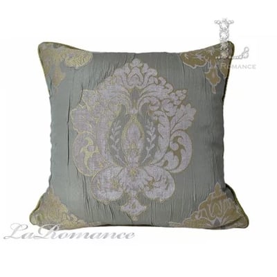 ★寶藏清倉★【古典風情系列】金綠色立體圖騰皺褶造型抱枕套1