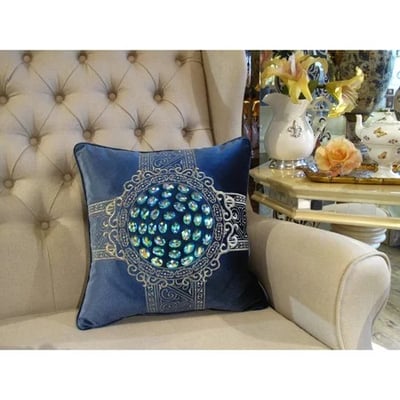 ★寶藏清倉★【奢華系列】彩色繡線抱枕套 ♡貴族藍♡2