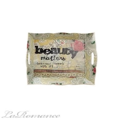 ★寶藏清倉★【Creative Home】Heart & Home 心戀家居系列木製少女與花鳥托盤 – 大1