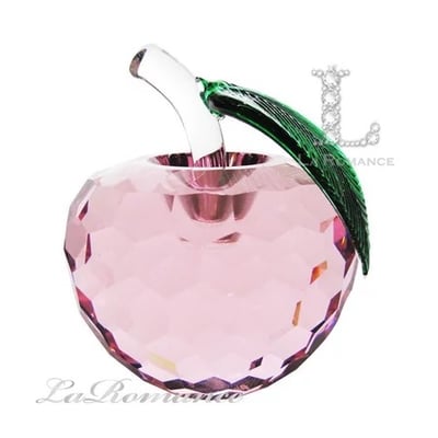 ★寶藏清倉★【璀璨水晶】10cm 水晶蘋果 ♡粉色♡1