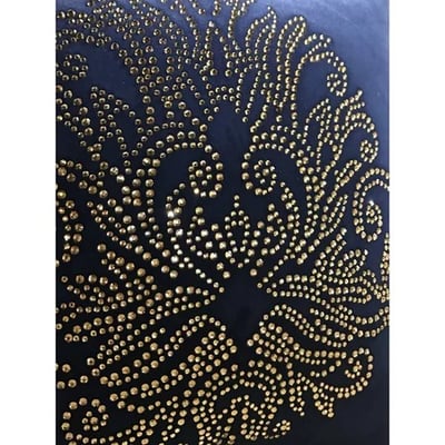 ★寶藏清倉★干邑色水鑽圖騰寶藍絨布抱枕套3