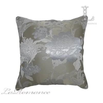 ★寶藏清倉★【古典風情系列】米金色純棉高織密牡丹緹花抱枕2