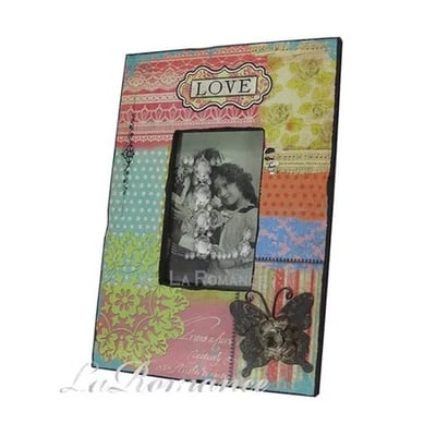 ★寶藏清倉★典雅印花復古木製相框 ♡LOVE♡1