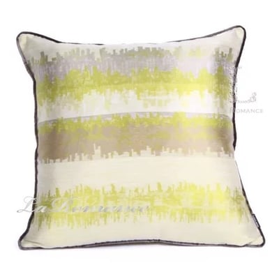 ★寶藏清倉★【現代時尚系列】綠色漸層條紋緹花抱枕1