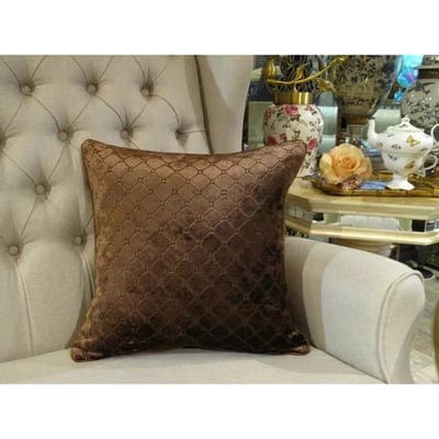 ★寶藏清倉★【古典風情系列】深咖啡色立體菱格紋抱枕套2