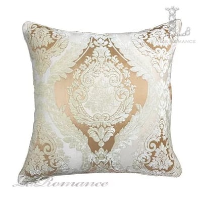 ★寶藏清倉★【古典風情系列】金橘色雪尼爾緹花圖騰抱枕套1