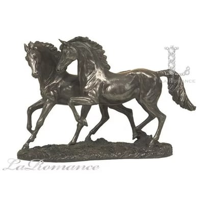 ★寶藏清倉★【Genesis 冷鑄銅】The Chase 雙奔馬擺飾1