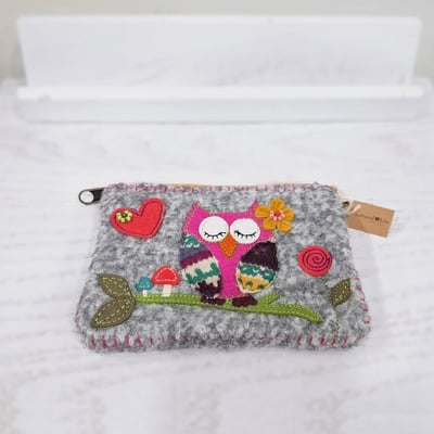 ★寶藏清倉★【Natural Life】毛線拉鏈錢包 ♡貓頭鷹♡1