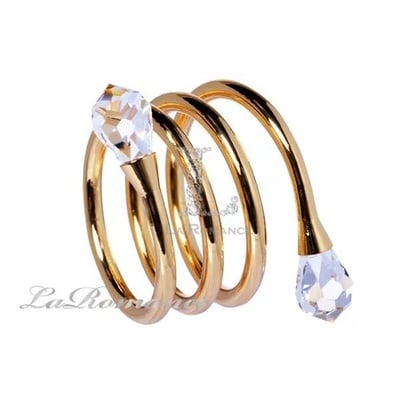 ★寶藏清倉★奢華鍍金螺旋水晶餐巾環1