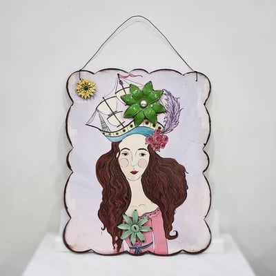 ★寶藏清倉★【Creative Home】Heart & Home 心戀家居系列風格美女鐵製留言板 紫色1