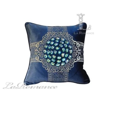 ★寶藏清倉★【奢華系列】彩色繡線抱枕套 ♡貴族藍♡1