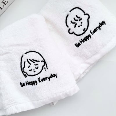 簡約刺繡毛巾3