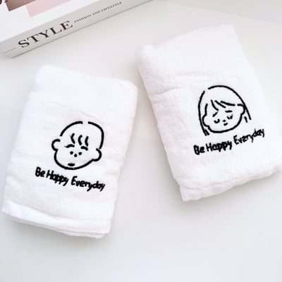 簡約刺繡毛巾1