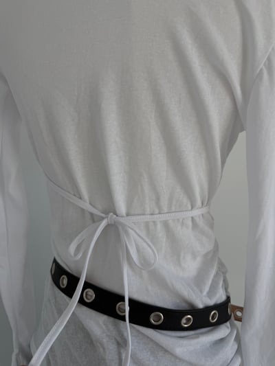 十字綁帶長版上衣6