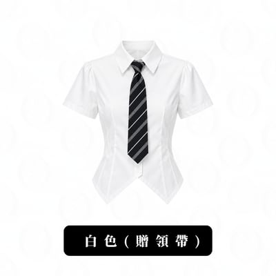燕尾雙摺短袖襯衫10