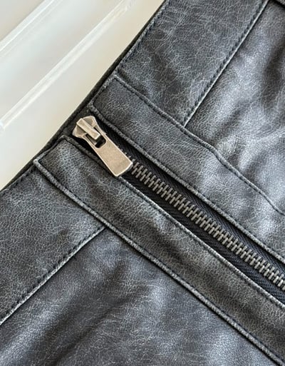 B18 朋克紋理釘釦皮裙12