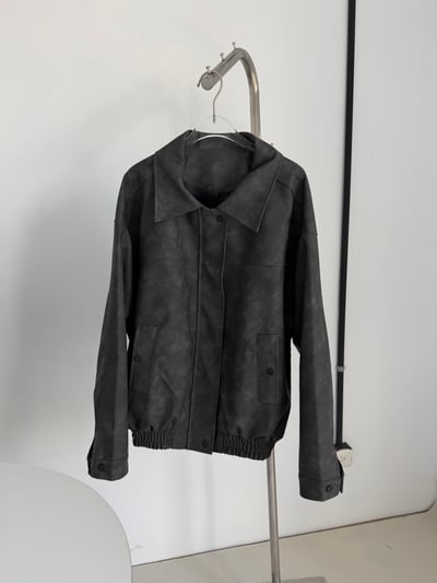霧面質感皮革外套10