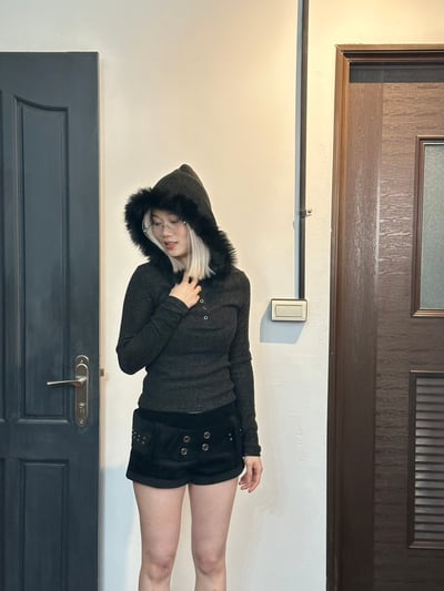 B21 連帽毛毛合身上衣6