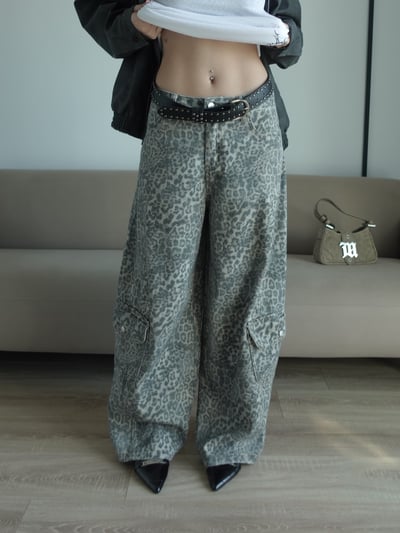 豹紋牛仔褲1