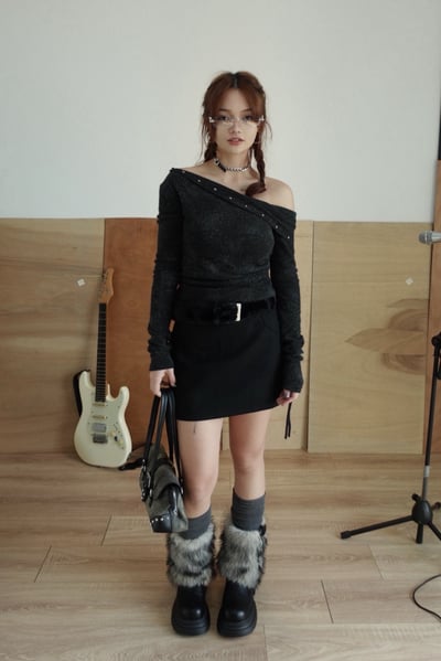 B03 豹紋斜肩上衣3