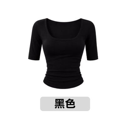 辣妹中袖U領上衣10