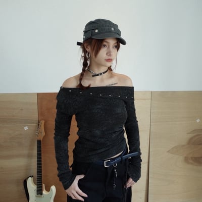 B03 豹紋斜肩上衣5