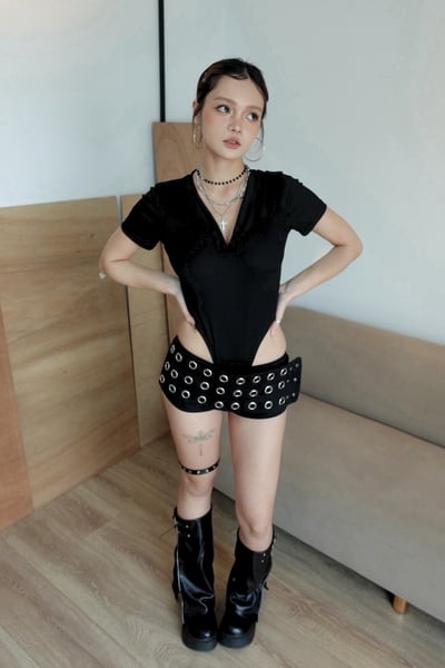 C03 重工解構鐵環金屬短褲4