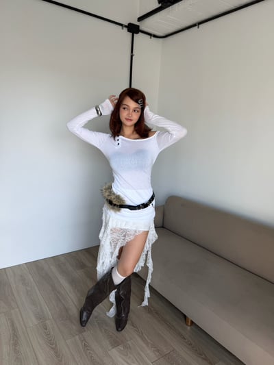 十字綁帶長版上衣3