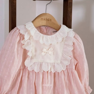 法式蕾絲摺邊洋裝 (2色)9