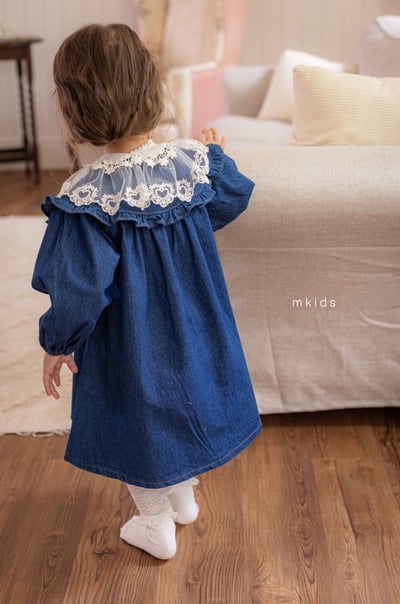 牛仔荷葉領洋裝4