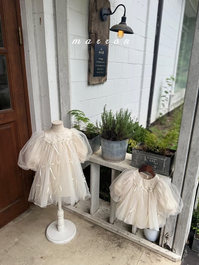 蝴蝶結薄紗洋裝 (2色)9