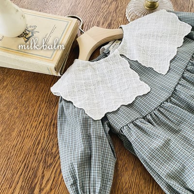 復古學院格紋洋裝 (2色)5