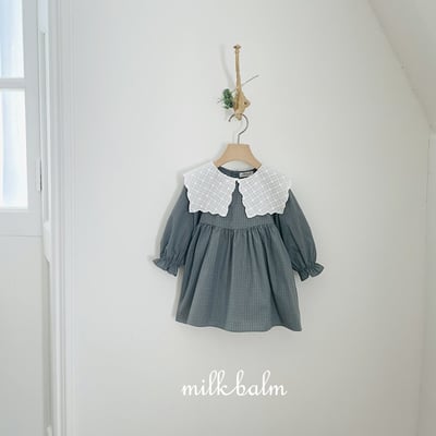 復古學院格紋洋裝 (2色)2