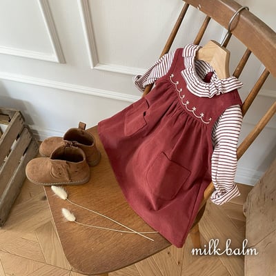 刺繡燈芯絨洋裝 (2色)7