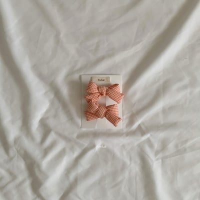 格紋蝴蝶結髮夾組 (7色)11