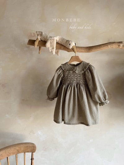 格紋娃娃領洋裝 (2色)2